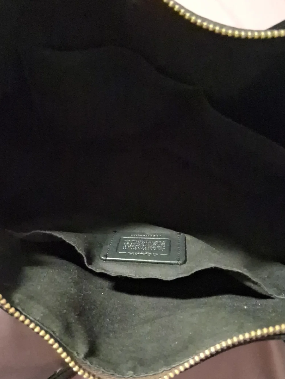 Coach Brown Signature Tote with Dark Green Handles - Picture 10 of 10